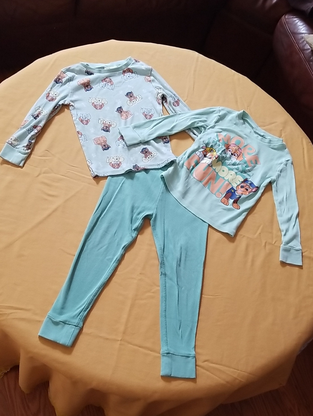 Paw Patrol Girls' Mint Green Character 3-Piece Pajama Set - Size 5T